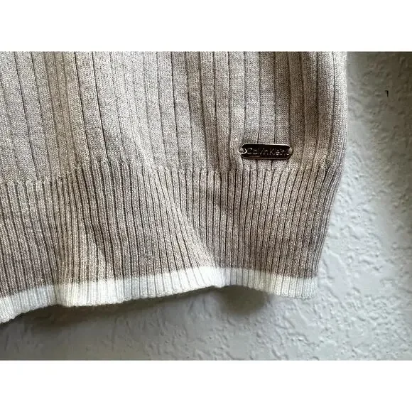 Calvin Klein Women's Beige Tan Turtleneck Knit Sweater Lightweight - Picture 6 of 6